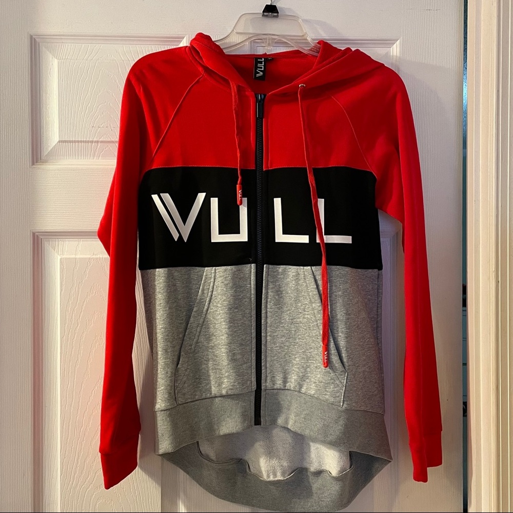 NEW Medium VULL Zip-Up Hoodie - Red/Black/Grey